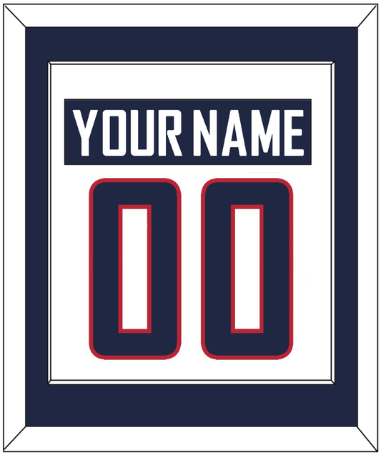 United States Men's Hockey Nameplate & Number (Back) Combined - 2014 Olympics Home White - Essential Tier 1