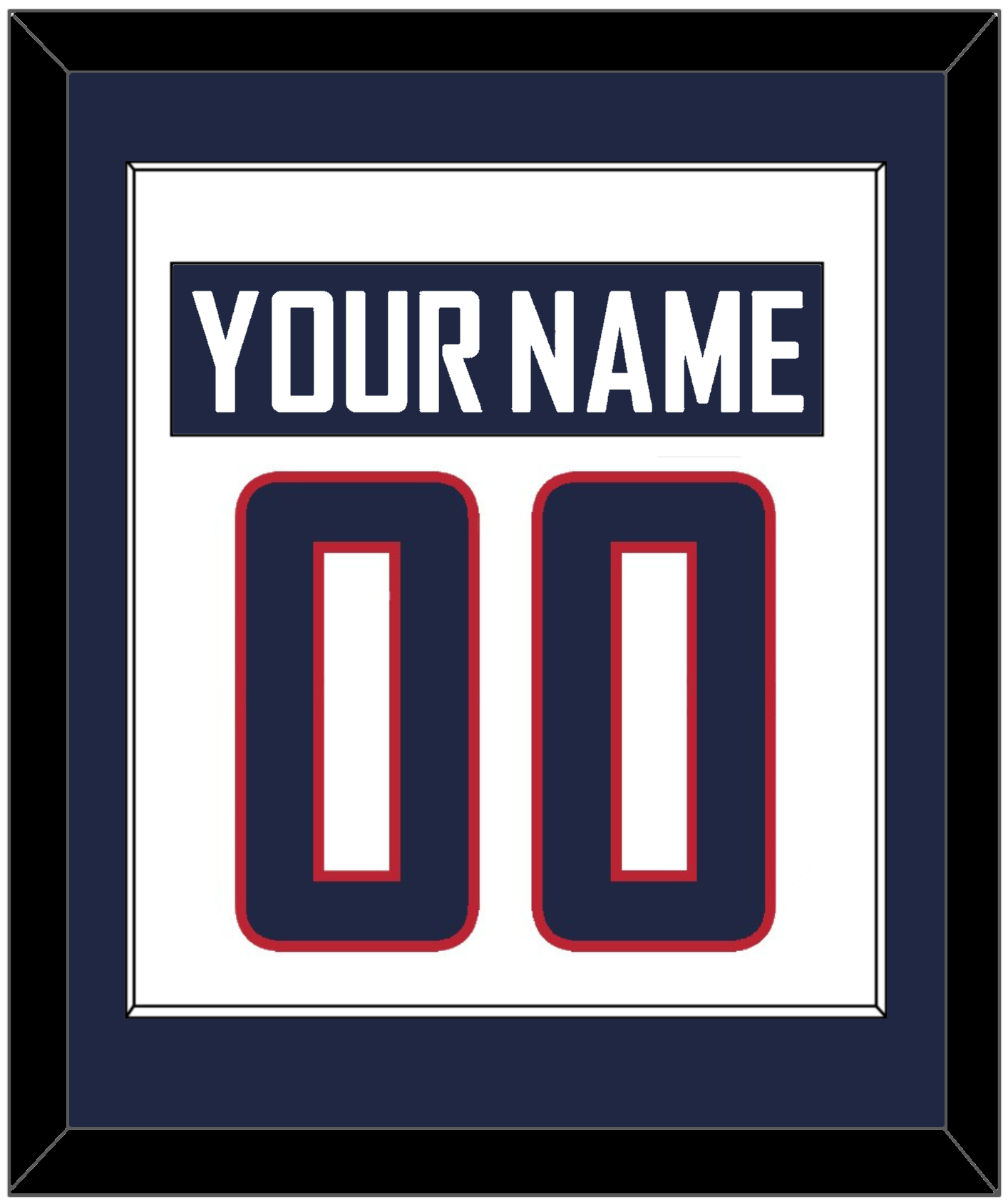 United States Men's Hockey Nameplate & Number (Back) Combined - 2014 Olympics Home White - Essential Tier 1