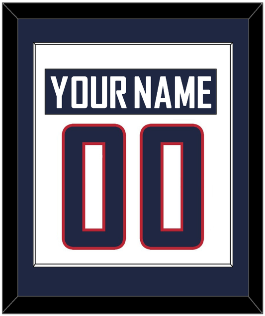 United States Men's Hockey Nameplate & Number (Back) Combined - 2014 Olympics Home White - Essential Tier 1