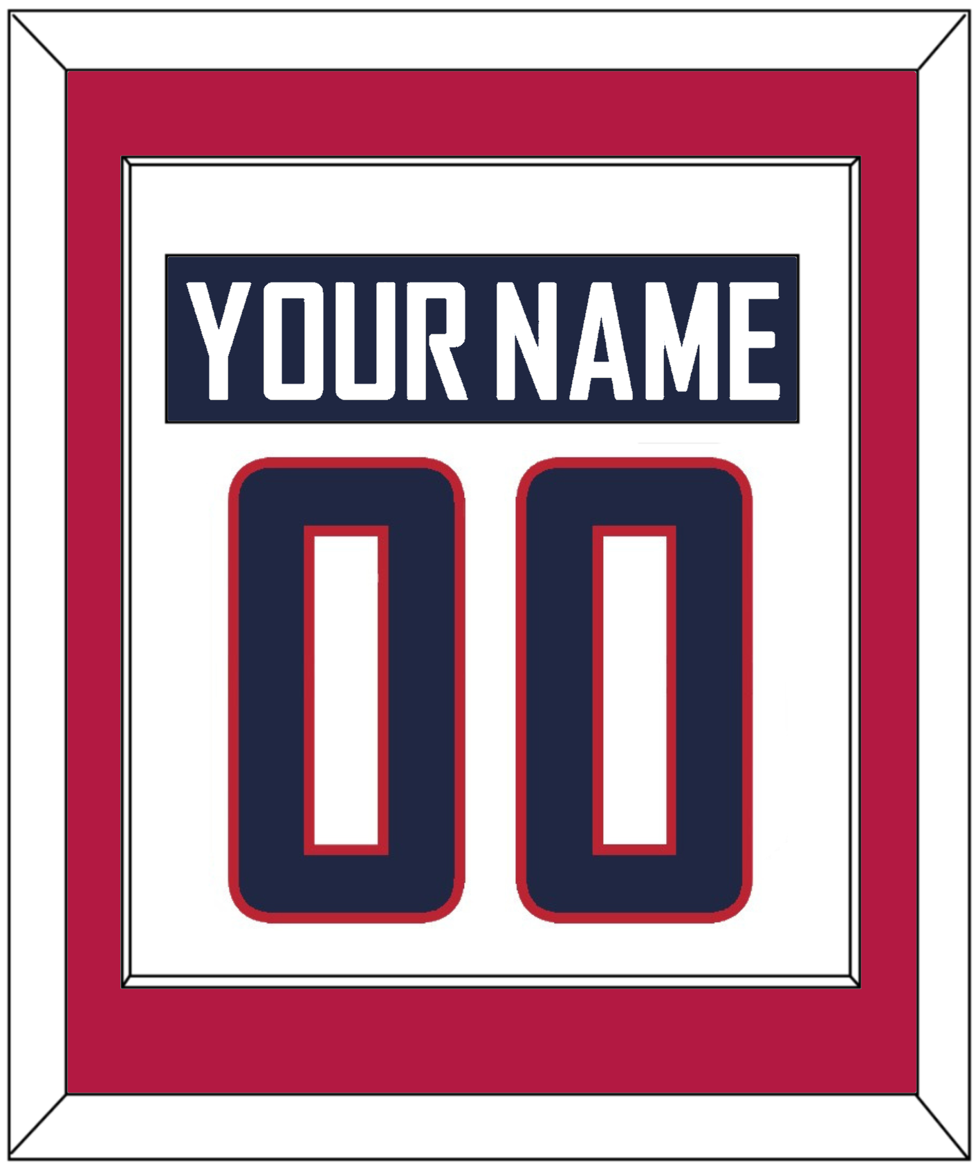United States Men's Hockey Nameplate & Number (Back) Combined - 2014 Olympics Home White - Essential Tier 2