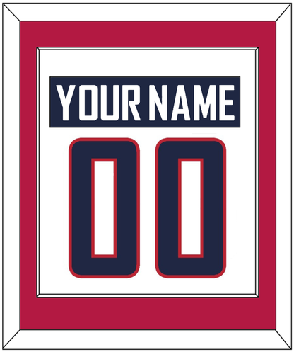 United States Men's Hockey Nameplate & Number (Back) Combined - 2014 Olympics Home White - Essential Tier 2