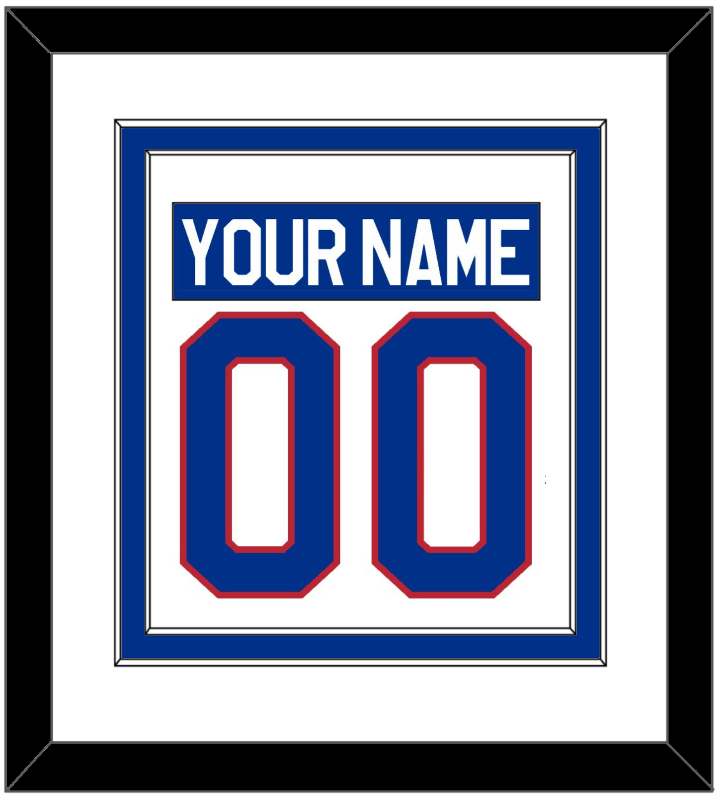 United States Men's Hockey Nameplate & Number (Back) Combined - 1980 Olympics Home White - Signature Tier 1