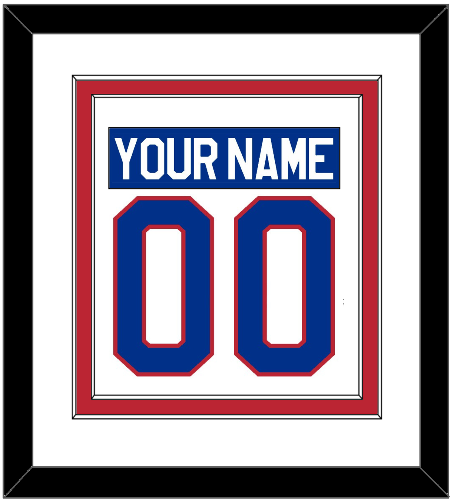 United States Men's Hockey Nameplate & Number (Back) Combined - 1980 Olympics Home White - Signature Tier 2