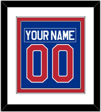 United States Men's Hockey Nameplate & Number (Back) Combined - 1980 Olympics Road Blue - Double Mat 1