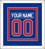 United States Men's Hockey Nameplate & Number (Back) Combined - 1980 Olympics Road Blue - Double Mat 2