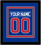 United States Men's Hockey Nameplate & Number (Back) Combined - 1980 Olympics Road Blue - Double Mat 2