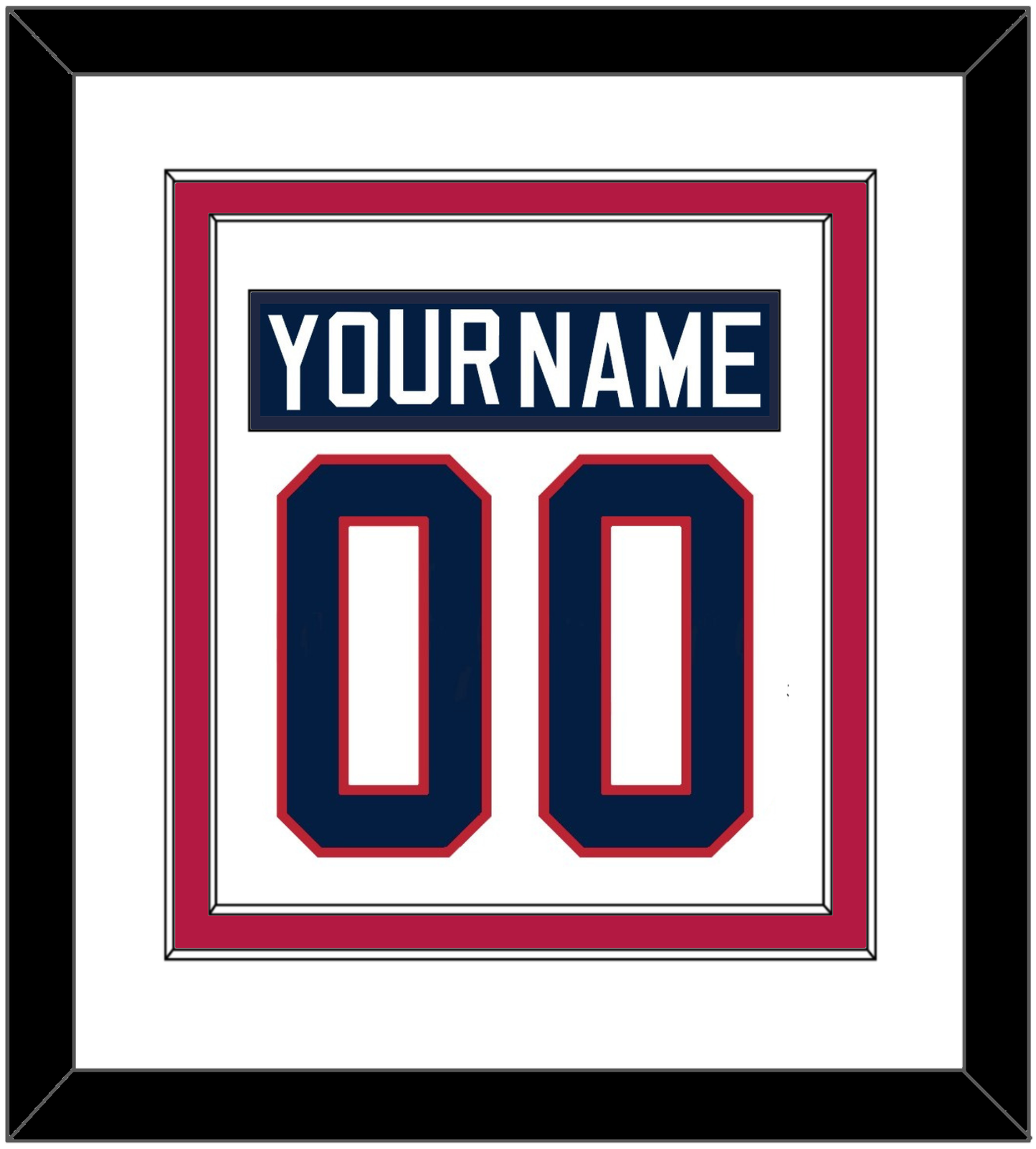 United States Men's Hockey Nameplate & Number (Back) Combined - 2002 Olympics Home White - Signature Tier 1