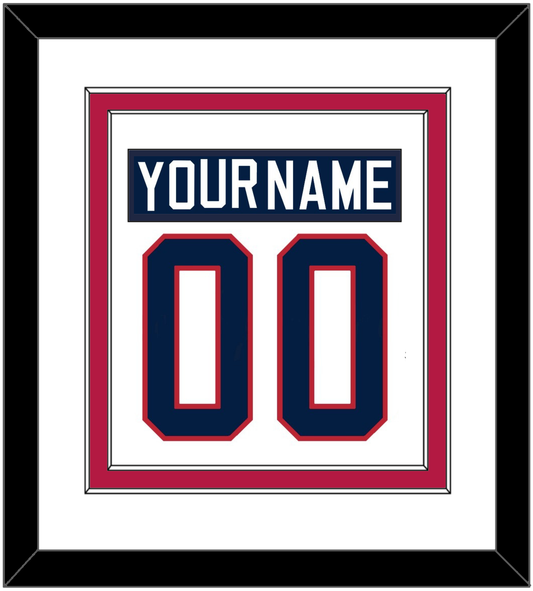 United States Men's Hockey Nameplate & Number (Back) Combined - 2002 Olympics Home White - Signature Tier 1
