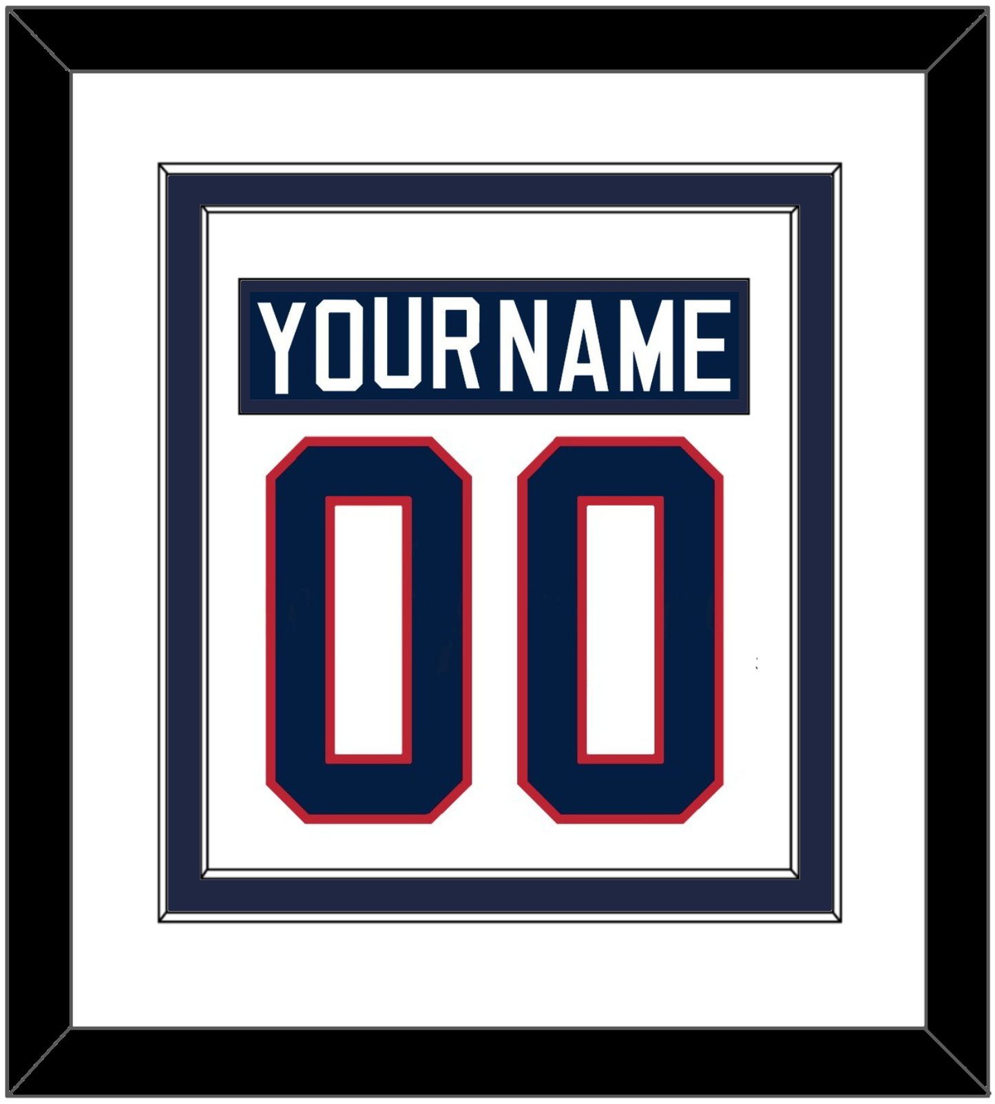 United States Men's Hockey Nameplate & Number (Back) Combined - 2002 Olympics Home White - Signature Tier 2