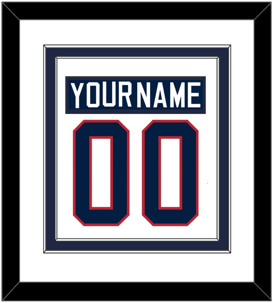 United States Men's Hockey Nameplate & Number (Back) Combined - 2002 Olympics Home White - Signature Tier 2