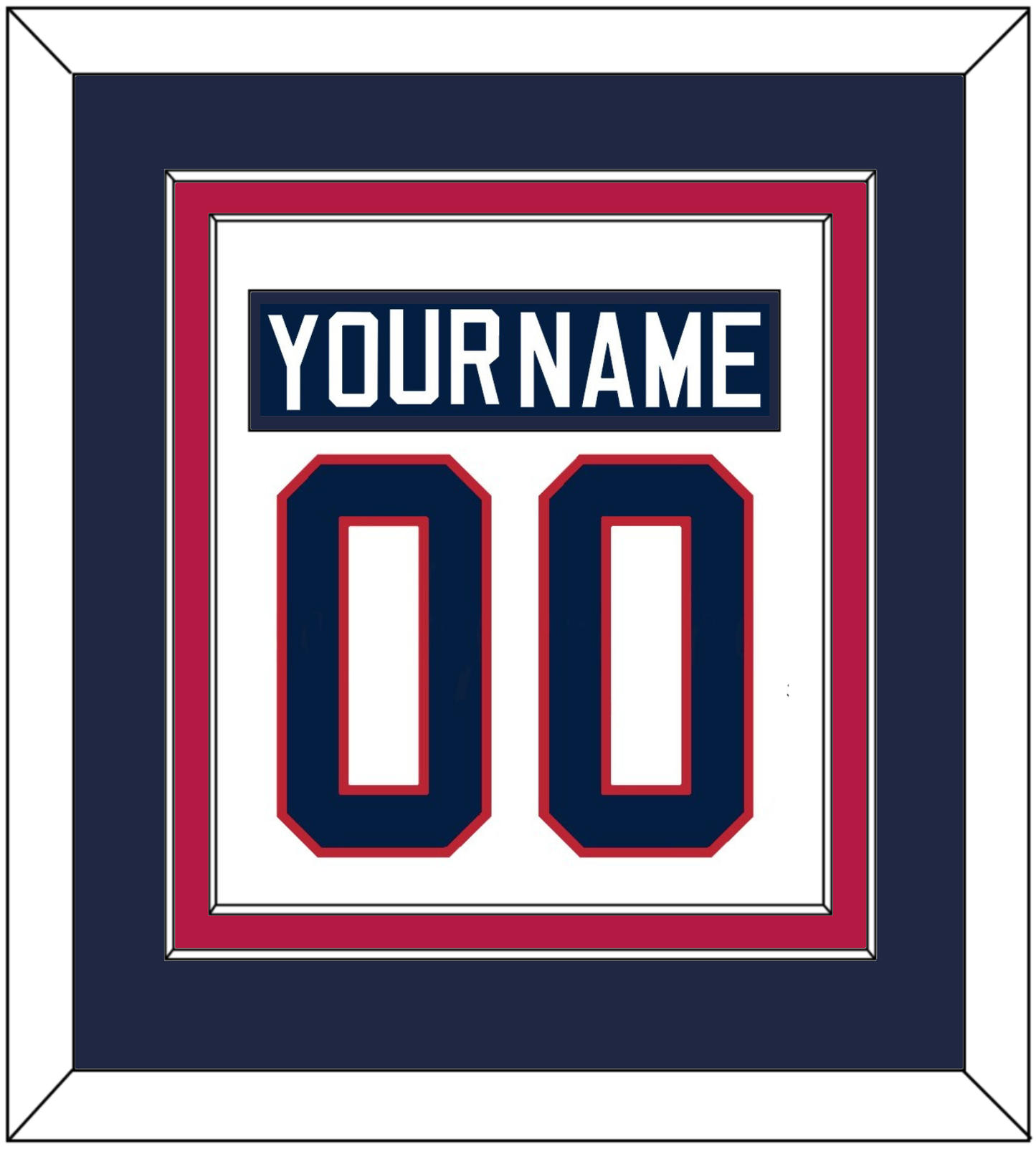 United States Men's Hockey Nameplate & Number (Back) Combined - 2002 Olympics Home White - Signature Tier 3