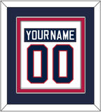 United States Men's Hockey Nameplate & Number (Back) Combined - 2002 Olympics Home White - Double Mat 3