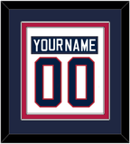 United States Men's Hockey Nameplate & Number (Back) Combined - 2002 Olympics Home White - Double Mat 3