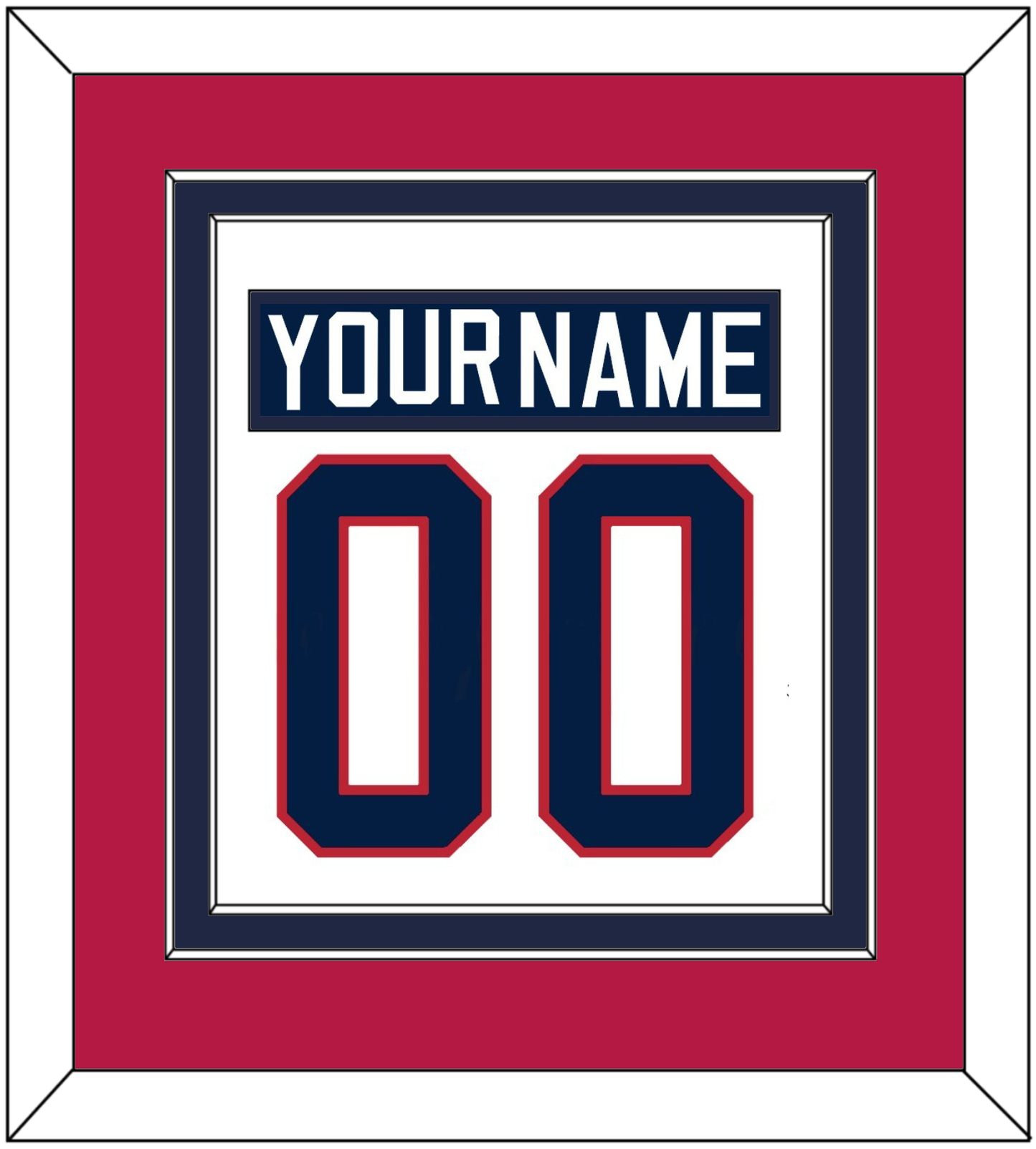 United States Men's Hockey Nameplate & Number (Back) Combined - 2002 Olympics Home White - Signature Tier 4