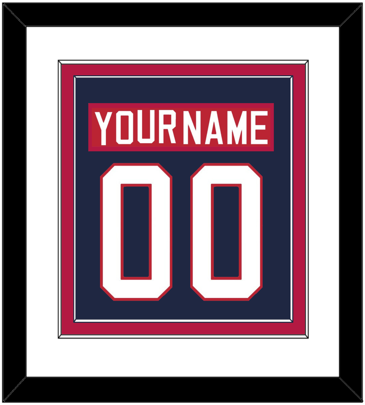 United States Men's Hockey Nameplate & Number (Back) Combined - 2002 Olympics Road Blue - Signature Tier 1