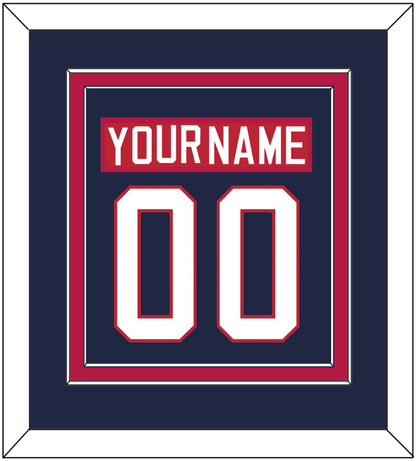United States Men's Hockey Nameplate & Number (Back) Combined - 2002 Olympics Road Blue - Signature Tier 2