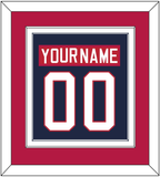 United States Men's Hockey Nameplate & Number (Back) Combined - 2002 Olympics Road Blue - Double Mat 3
