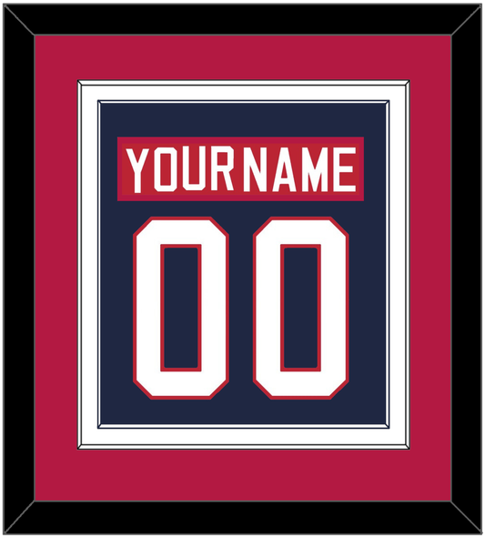 United States Men's Hockey Nameplate & Number (Back) Combined - 2002 Olympics Road Blue - Signature Tier 3