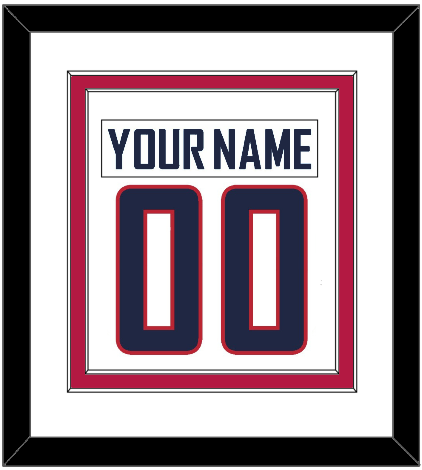 United States Men's Hockey Nameplate & Number (Back) Combined - 2010 Olympics Home White - Signature Tier 1
