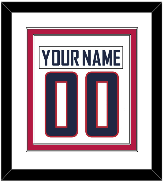United States Men's Hockey Nameplate & Number (Back) Combined - 2010 Olympics Home White - Signature Tier 1