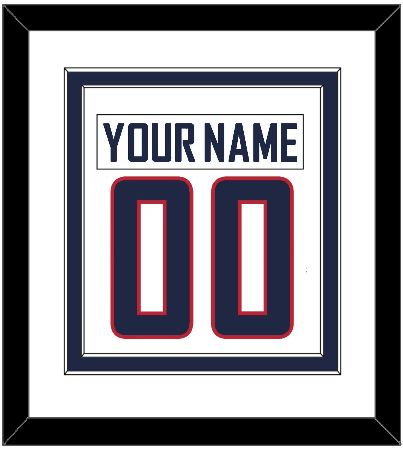 United States Men's Hockey Nameplate & Number (Back) Combined - 2010 Olympics Home White - Signature Tier 2