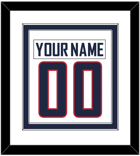 United States Men's Hockey Nameplate & Number (Back) Combined - 2010 Olympics Home White - Signature Tier 2