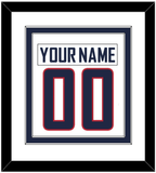 United States Men's Hockey Nameplate & Number (Back) Combined - 2010 Olympics Home White - Double Mat 2