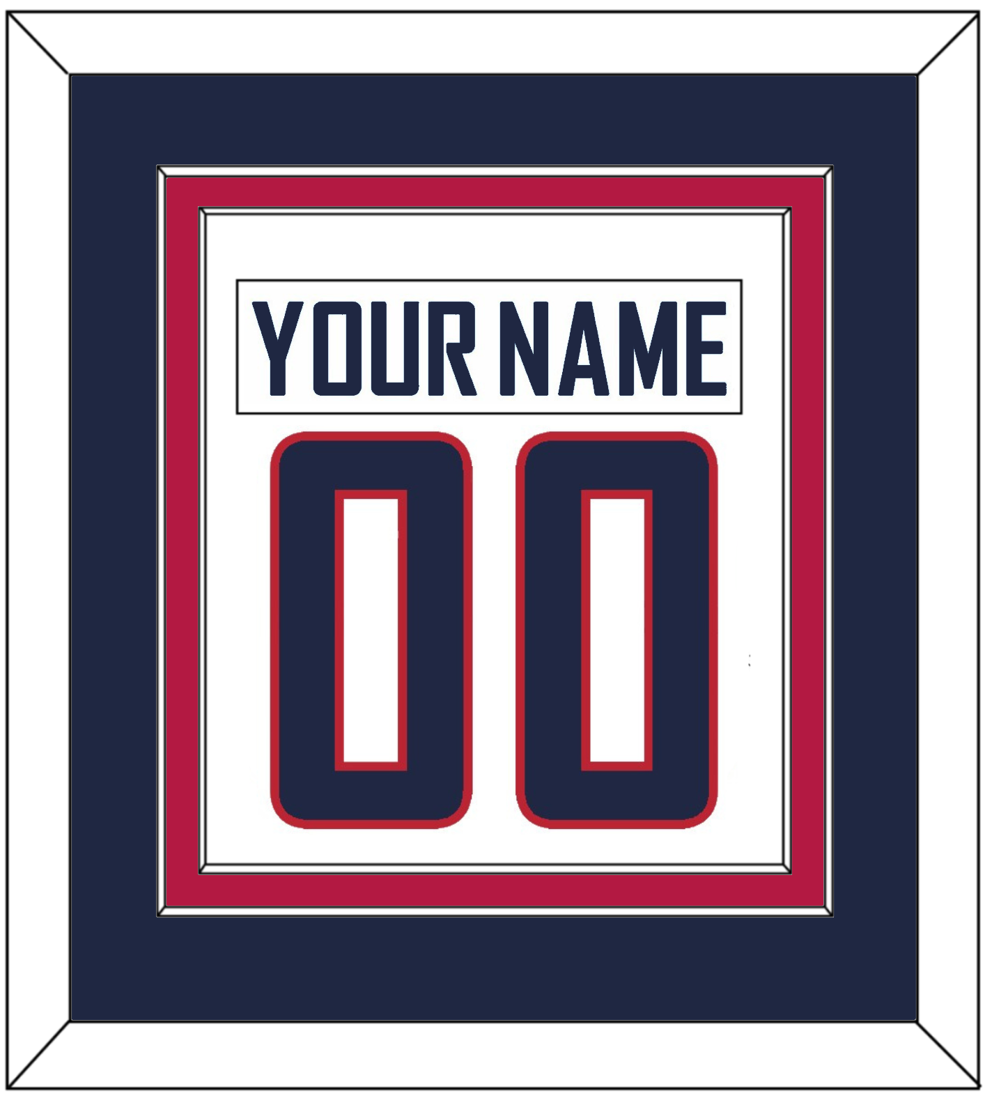 United States Men's Hockey Nameplate & Number (Back) Combined - 2010 Olympics Home White - Signature Tier 3