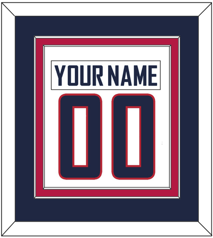 United States Men's Hockey Nameplate & Number (Back) Combined - 2010 Olympics Home White - Signature Tier 3