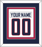 United States Men's Hockey Nameplate & Number (Back) Combined - 2010 Olympics Home White - Double Mat 3