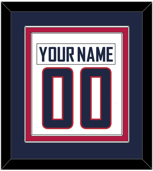 United States Men's Hockey Nameplate & Number (Back) Combined - 2010 Olympics Home White - Signature Tier 3