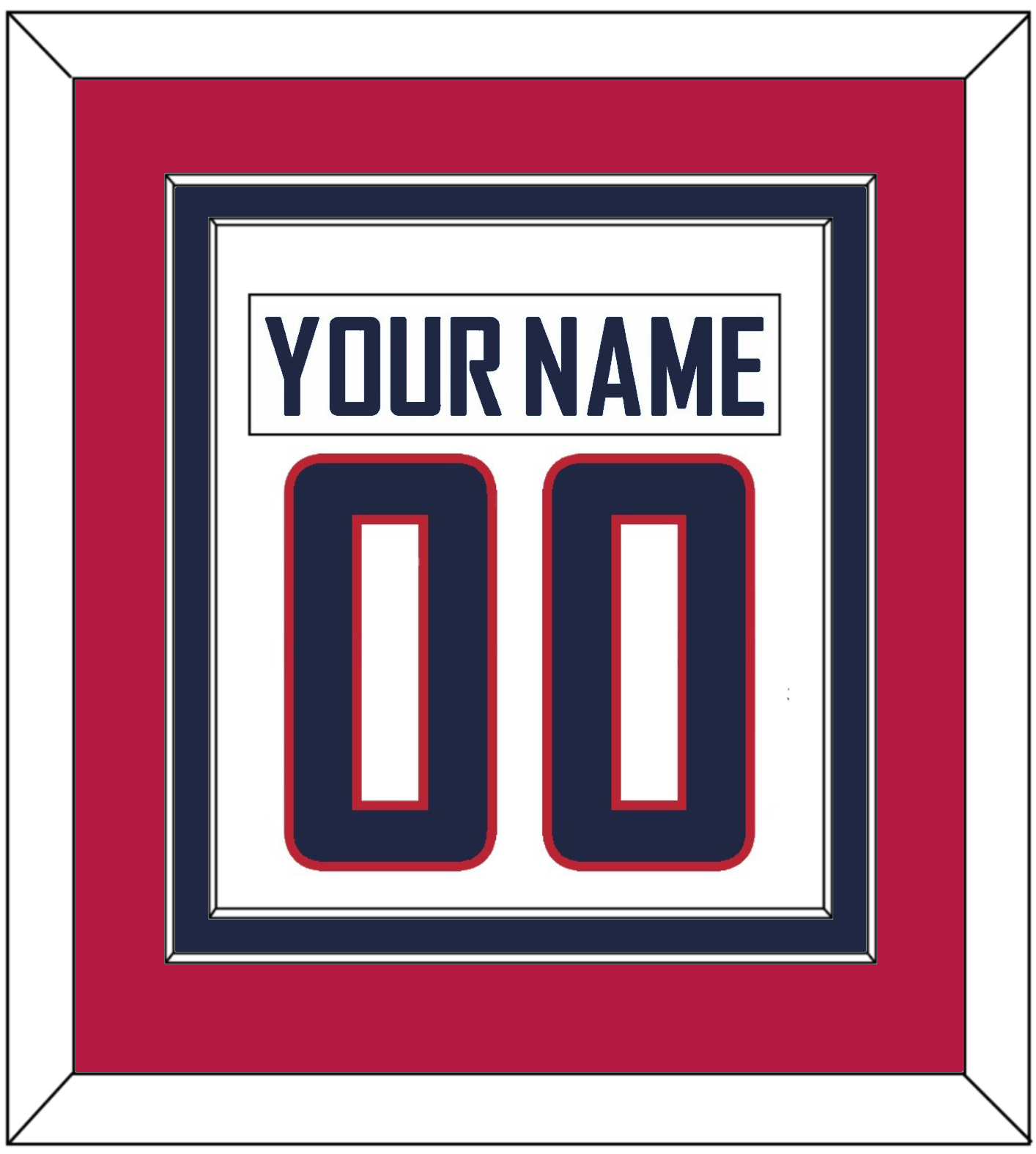 United States Men's Hockey Nameplate & Number (Back) Combined - 2010 Olympics Home White - Signature Tier 4