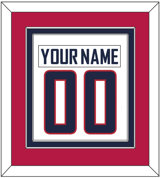 United States Men's Hockey Nameplate & Number (Back) Combined - 2010 Olympics Home White - Signature Tier 4