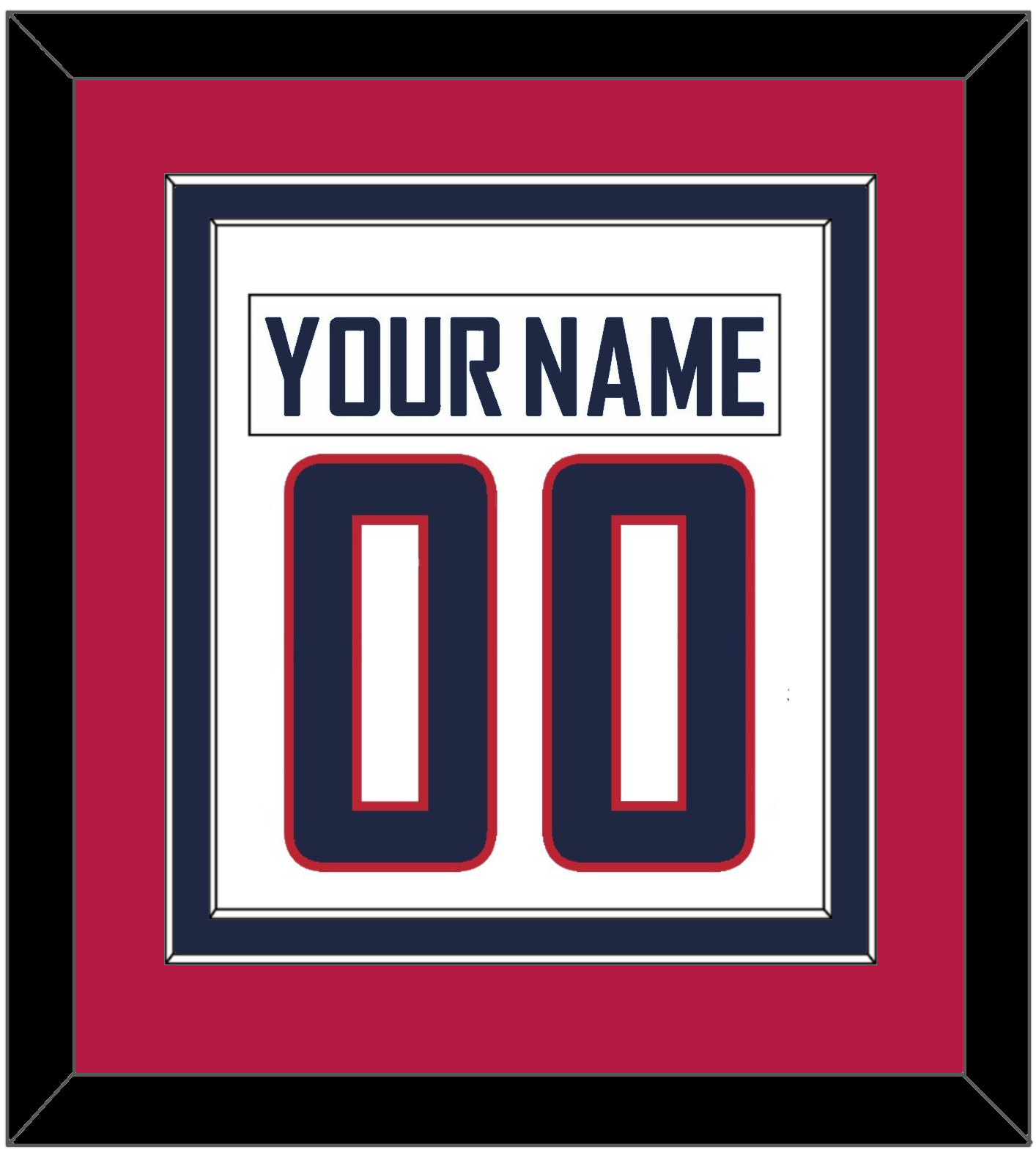 United States Men's Hockey Nameplate & Number (Back) Combined - 2010 Olympics Home White - Signature Tier 4