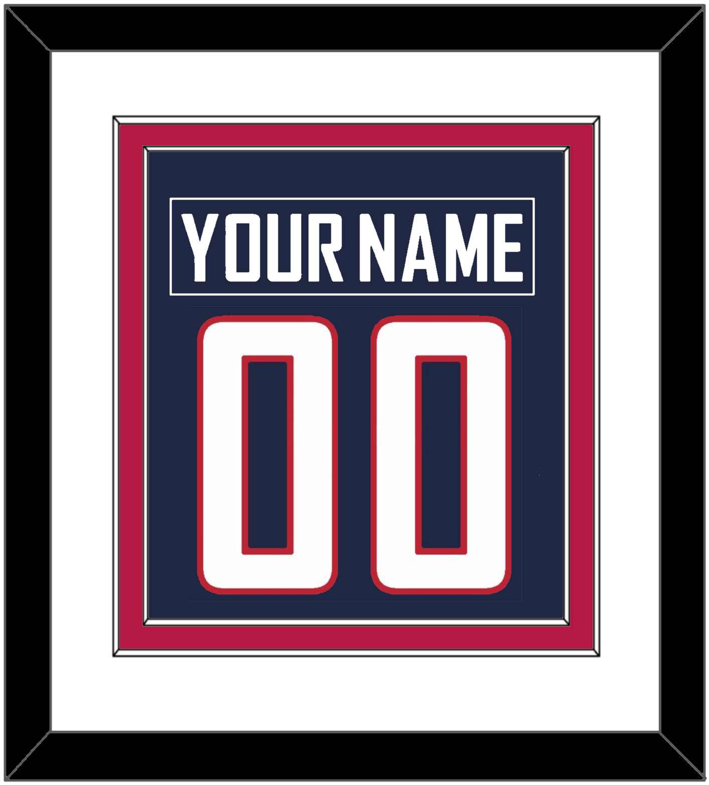 United States Men's Hockey Nameplate & Number (Back) Combined - 2010 Olympics Road Blue - Signature Tier 1