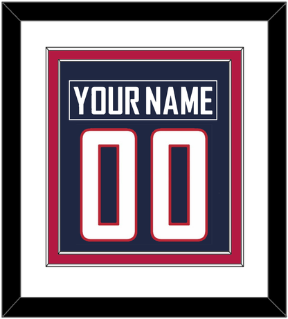 United States Men's Hockey Nameplate & Number (Back) Combined - 2010 Olympics Road Blue - Signature Tier 1
