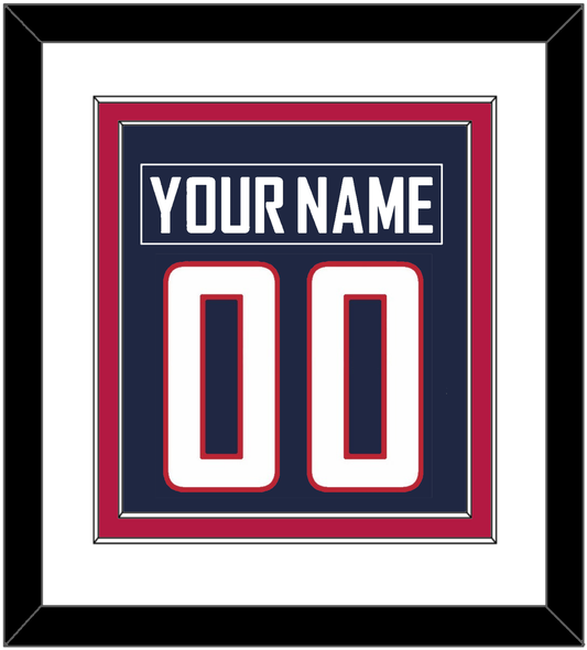 United States Men's Hockey Nameplate & Number (Back) Combined - 2010 Olympics Road Blue - Signature Tier 1