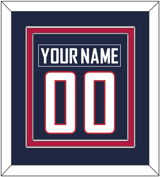 United States Men's Hockey Nameplate & Number (Back) Combined - 2010 Olympics Road Blue - Signature Tier 2