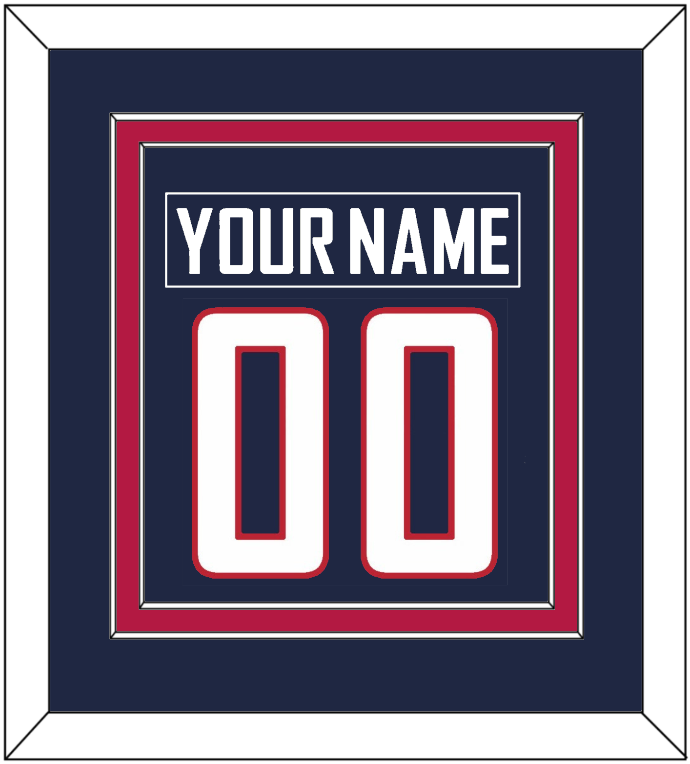 United States Men's Hockey Nameplate & Number (Back) Combined - 2014 Olympics Road Blue - Signature Tier 2