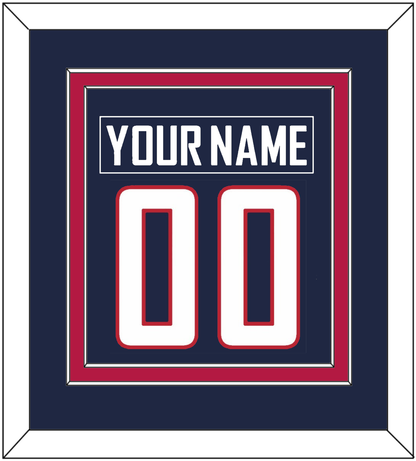 United States Men's Hockey Nameplate & Number (Back) Combined - 2014 Olympics Road Blue - Signature Tier 2
