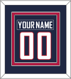 United States Men's Hockey Nameplate & Number (Back) Combined - 2014 Olympics Road Blue - Double Mat 2