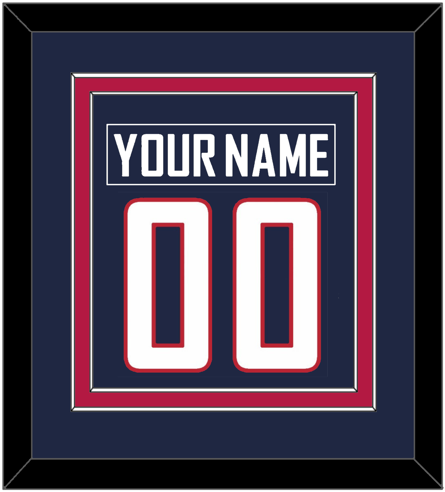 United States Men's Hockey Nameplate & Number (Back) Combined - 2010 Olympics Road Blue - Signature Tier 2