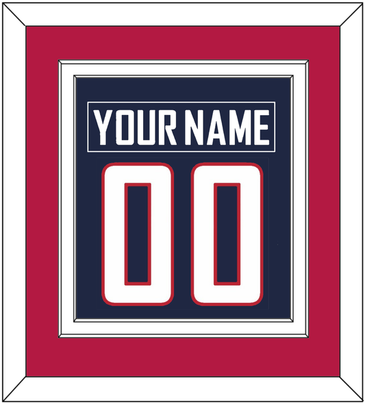 United States Men's Hockey Nameplate & Number (Back) Combined - 2010 Olympics Road Blue - Signature Tier 3