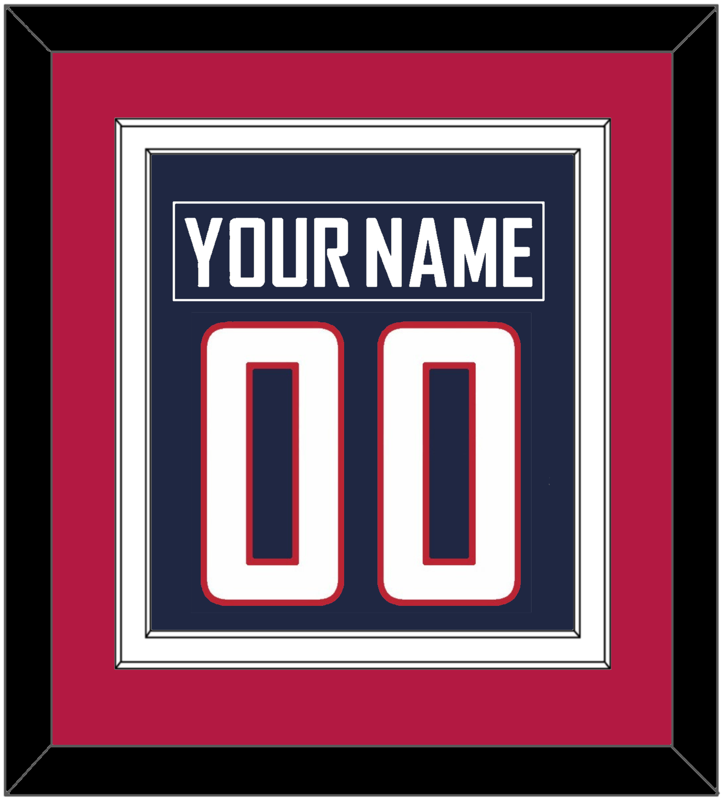 United States Men's Hockey Nameplate & Number (Back) Combined - 2010 Olympics Road Blue - Signature Tier 3
