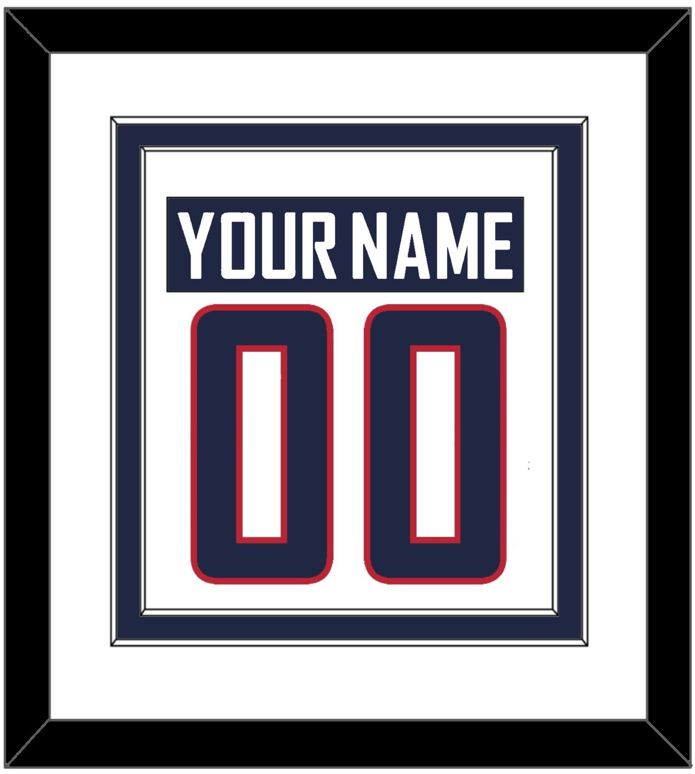 United States Men's Hockey Nameplate & Number (Back) Combined - 2014 Olympics Home White - Signature Tier 2