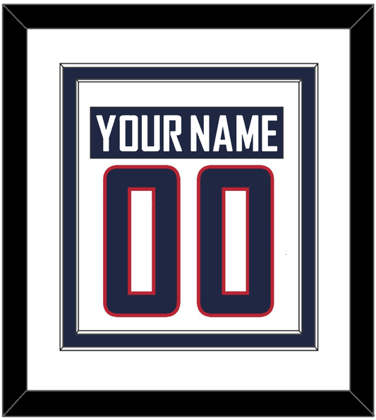 United States Men's Hockey Nameplate & Number (Back) Combined - 2014 Olympics Home White - Signature Tier 2