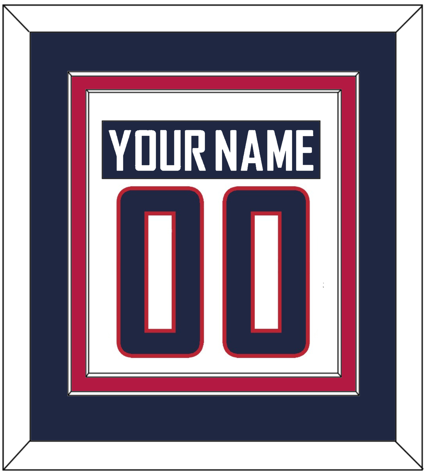 United States Men's Hockey Nameplate & Number (Back) Combined - 2014 Olympics Home White - Signature Tier 3