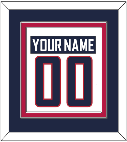 United States Men's Hockey Nameplate & Number (Back) Combined - 2014 Olympics Home White - Signature Tier 3