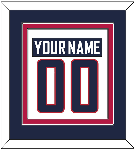 United States Men's Hockey Nameplate & Number (Back) Combined - 2014 Olympics Home White - Signature Tier 3