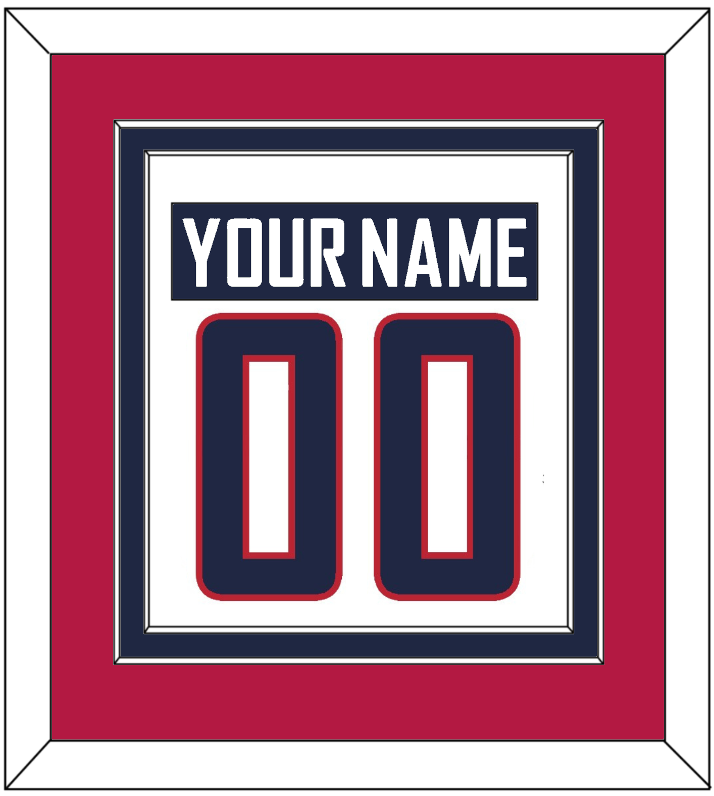 United States Men's Hockey Nameplate & Number (Back) Combined - 2014 Olympics Home White - Signature Tier 4